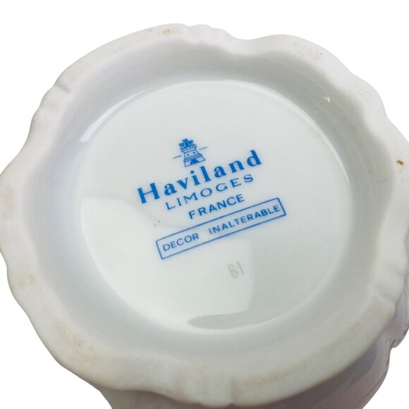 Vintage Haviland Limoges France Floral Porcelain Set - Vase, Tray, Trinket Box - Picture 8 of 13